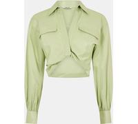 Jack Wills Draped Cropped Blouse Jolly Green 8 (XS) Female