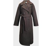Jack Wills Duster Calf Length Long Sleeve Lapel Collar Button Overcoat Cacao 16 (XL) Female