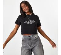 Jack Wills Eccleston Crop T-Shirt Noir 4 (3XS) Female