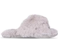 Jack Wills Fluffy Cross Strap Slippers Gris clair L 7-8 Female