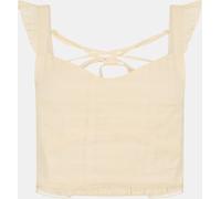 Jack Wills Frill Sleeve Top Crème au beurre 12 (M) Female