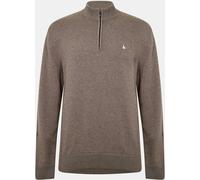 Jack Wills Funnel Neck Half Zip Jumper Men Marron chiné XS Male