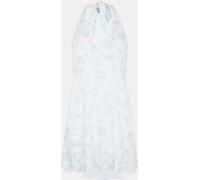 Jack Wills Halter Mini Dress White/Blue Dits 10 (S) Female