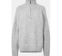 Jack Wills High Neck Zip Knitted Jumper Marl gris 16 (XL) Female