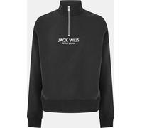 Jack Wills Honeylane Half Zip Sweatshirt Womens Noir 10 (S) Female