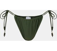 Jack Wills Jw Beaded Ruched Tie Side Bikini Bottoms Kaki 10 (S) Female