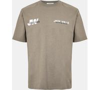 Jack Wills Overlap Text T-Shirt Smokey Olive S Male
