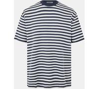 Jack Wills Waffle Stripe T-Shirt Crème/Ciel Nocturne 2XL Male