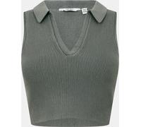 Jack Wills Knitted Polo Crop Top Kaki atténué 14 (L) Female