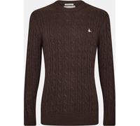 Jack Wills Marlow Merino Wool Blend Cable Knitted Jumper Men Café noir 2XL Male