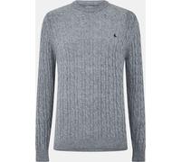 Jack Wills Marlow Merino Wool Blend Cable Knitted Jumper Men Gris XL Male