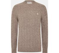 Jack Wills Marlow Merino Wool Blend Cable Knitted Jumper Men Marron chiné 2XL Male