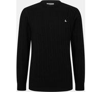 Jack Wills Marlow Merino Wool Blend Cable Knitted Jumper Men Noir XS Male