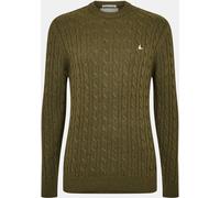 Jack Wills Marlow Merino Wool Blend Cable Knitted Jumper Men Olive (there is no difference between en-GB and fr-FR for this word) 2XL Male