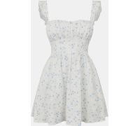 Jack Wills Patterned Tie Back Dress White/Blue Dits 10 (S) Female