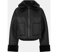 Jack Wills Reverse Structured Shearling Jacket Noir 10 (S) Female