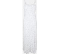 Jack Wills Ruched Midi Slit Dress White/Pink Dits 10 (S) Female