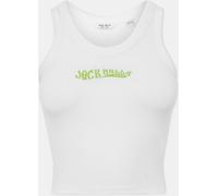 Jack Wills Scoop Neck Rib Tank Top Blanc vintage 6 (2XS) Female