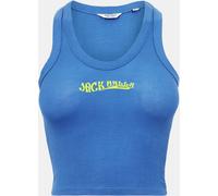 Jack Wills Scoop Neck Rib Tank Top Bleu Outremer 6 (2XS) Female