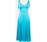 Jack Wills Shoulder Tie Midi Dress Turquoise 6 (2XS) Female