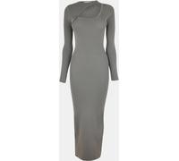 Jack Wills Slash Midi Dress Kaki 14 (L) Female