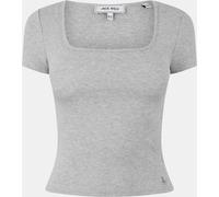 Jack Wills Square Neck Short-Sleeve Slim Fit T-Shirt Marl gris 10 (S) Female