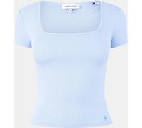 Jack Wills Square Neck Short-Sleeve Slim Fit T-Shirt Traduisez ceci de en-GB en fr-FR: Brunnera Blue Brunnera Bleue 14 (L) Female