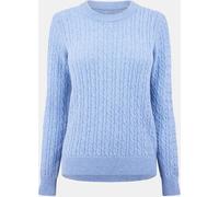Jack Wills Tinsbury Merino Wool Blend Cable Knitted Jumper Women Bleu doux 14 (L) Female