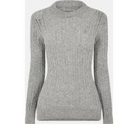 Jack Wills Tinsbury Merino Wool Blend Cable Knitted Jumper Women Marl gris 14 (L) Female