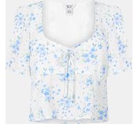 Jack Wills Women's Jw Keyhole Short-Sleeve Blouse Blanc Ditsy 10 (S) Female