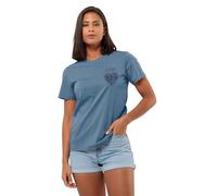 Jack Wolfskin Discover Heart T W T-Shirt, Bleu élémentaire, XL Femme
