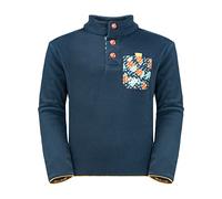 Jack Wolfskin Fille Villi Button Fleece K Sweater, Dark Sea, 2 ans EU