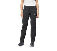 Jack Wolfskin Glastal Zip Away Pants W Pantalon de Randonnée Pluie Taille Elastique, Noir, 46 Femme