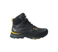 Jack Wolfskin Homme FORCE TREKKER TEXAPORE MID M Chaussure de Marche, Noir / Burly Jaune Xt, 40 EU