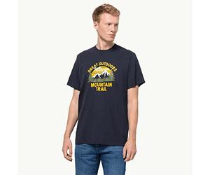 Jack Wolfskin Jw Mountain Trail T M T-Shirt pour Homme, Bleu Nuit, L