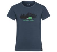 Jack Wolfskin Hiking Graphic Short Sleeve T-shirt Bleu 164 cm Garçon