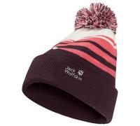 Jack Wolfskin - Kid's Stripy Pompom Beanie - Bonnet - 51-53 cm - amaranth