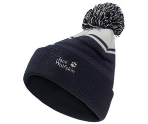 Jack Wolfskin - Kid's Stripy Pompom Beanie - Bonnet - 51-53 cm - dark navy