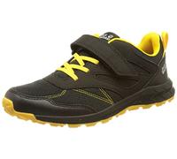 Jack Wolfskin Mixte Enfant WOODLAND LOW VC K Chaussure de Marche, Noir Burly Jaune Xt, 37 EU