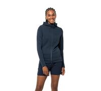 Jack Wolfskin Modesto JKT Sweat à Capuche pour Femme Veste Polaire, Bleu Nuit, L