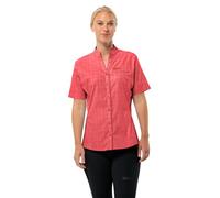 Jack Wolfskin Norbo S/S Shirt W Blouse, Rouge Vif à Carreaux, XXL Femme