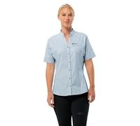 Jack Wolfskin Norbo S/S Shirt W Blouse, Soft Blue Check, XL Femme
