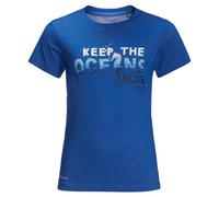 Jack Wolfskin Ocean Wave, T-Shirt Enfants Unisexes, Coastal Blue, 104