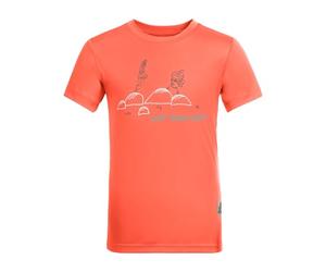 Jack Wolfskin Out and About T Kids T-Shirt, Orange numérique, 6 Ans Fille