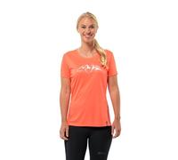 Jack Wolfskin Peak Graphic T W T-Shirt, Orange numérique, L Femme