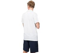 Jack Wolfskin Polo pour Homme en piqué aéré, White Rush, XL