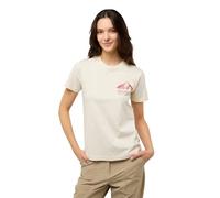 Jack Wolfskin T-Shirt pour Femme avec Vue sur la Montagne, Panna Cotta, S
