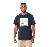 Jack Wolfskin T-Shirt pour Homme Brand T M - Manches Courtes - Bleu Nuit - Taille L, Bleu Nuit, L