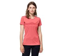 Jack Wolfskin T-Shirt Standard Crosstrail Graphic pour Femme, Rose du désert, Taille XL