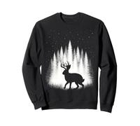 Jackalope Marchant à Travers la forêt Blanche sous Les étoiles du Soir Sweatshirt